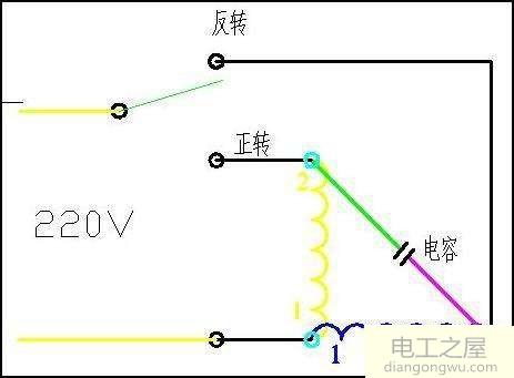 单相交流电机的正反转控制