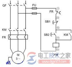 电动机单方向运转控制接线图2